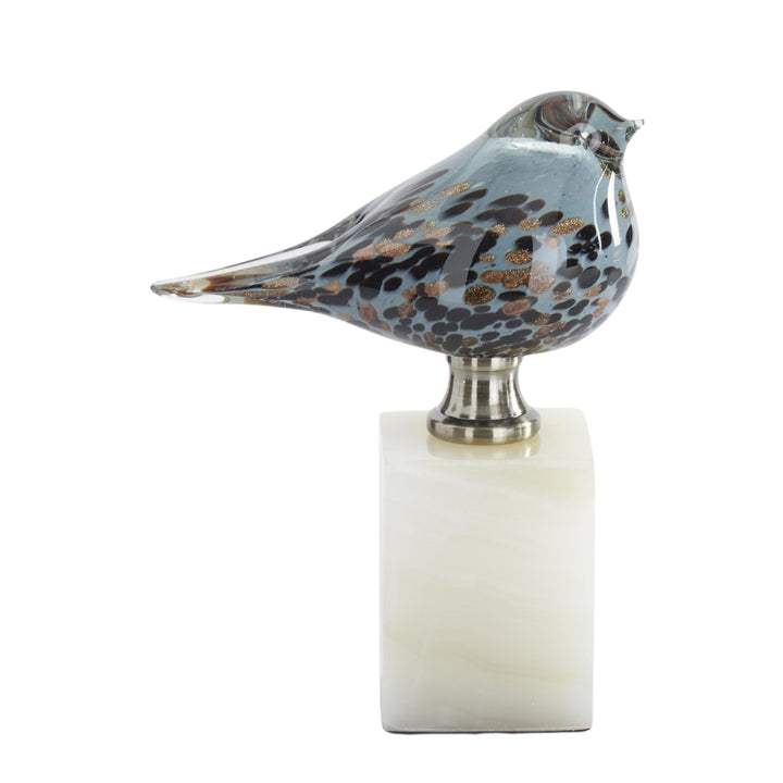 Blue Glass Birds on Stands