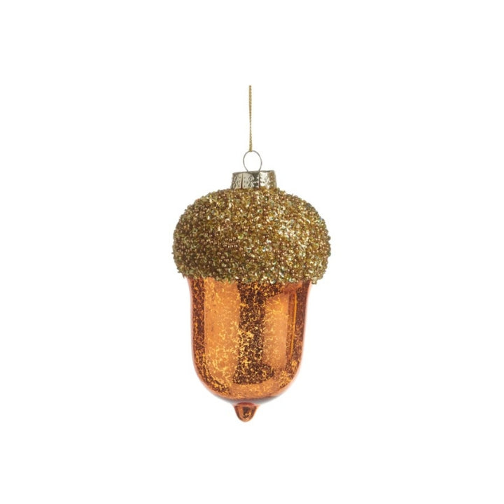 Bead Top Mercury Glass Acorn Ornament