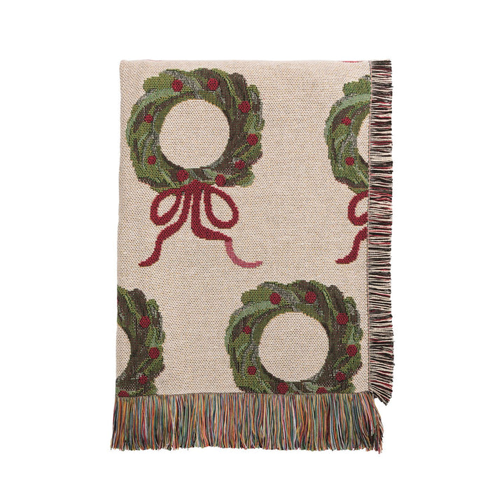 Woven Classic Wreath Jacquard Throw Blanket