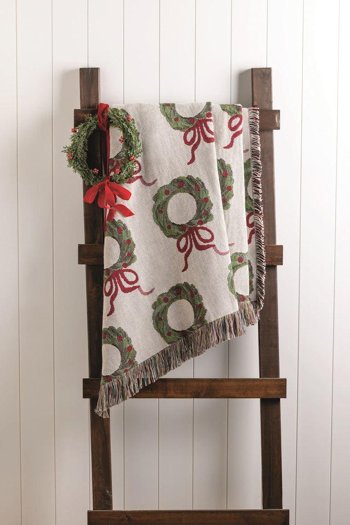 Woven Classic Wreath Jacquard Throw Blanket