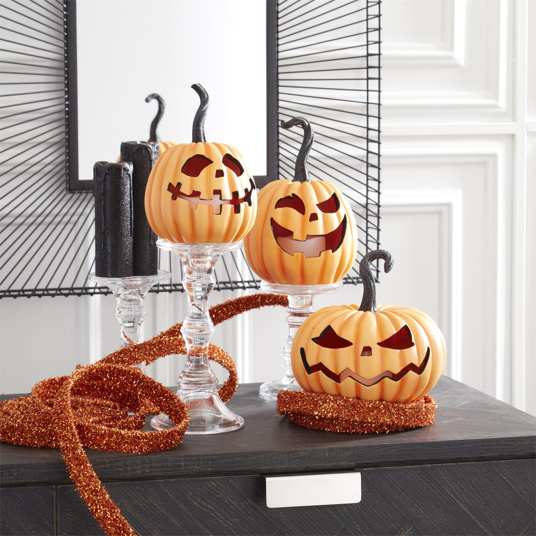 Orange LED Flicker Flame Jack O'Lanterns