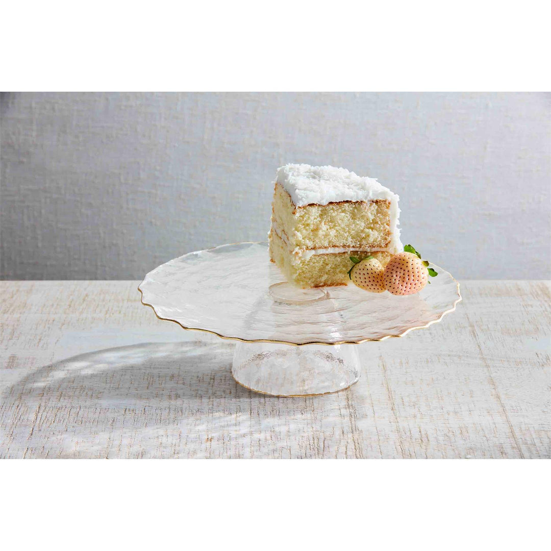 Gold Edge Cake Stand/Chip & Dip Server