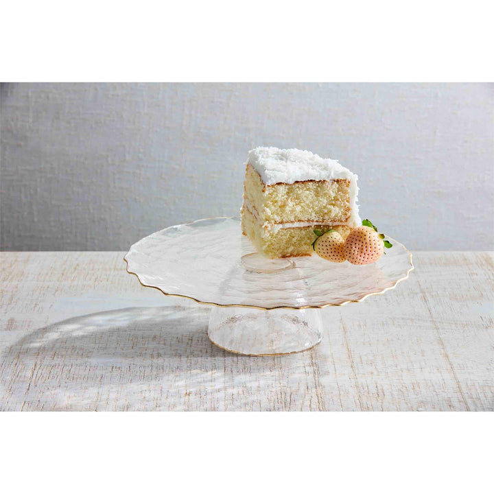 Gold Edge Cake Stand/Chip & Dip Server