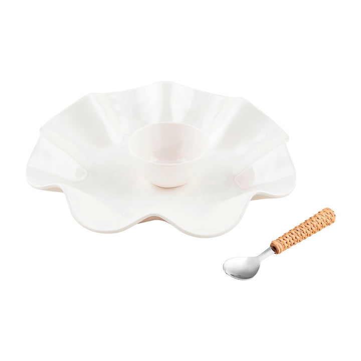 Ruffle Melamine Chip and Dip Set