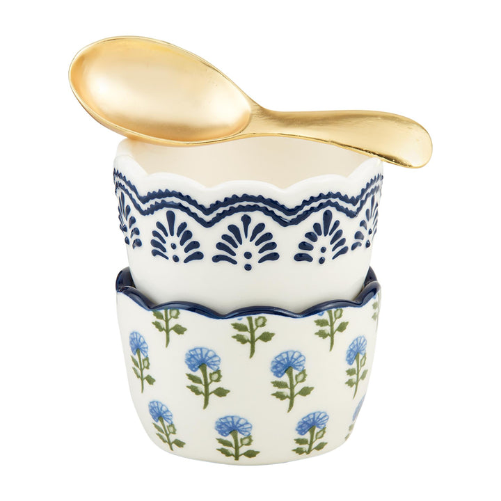 Blue Floral Tidbit Sets