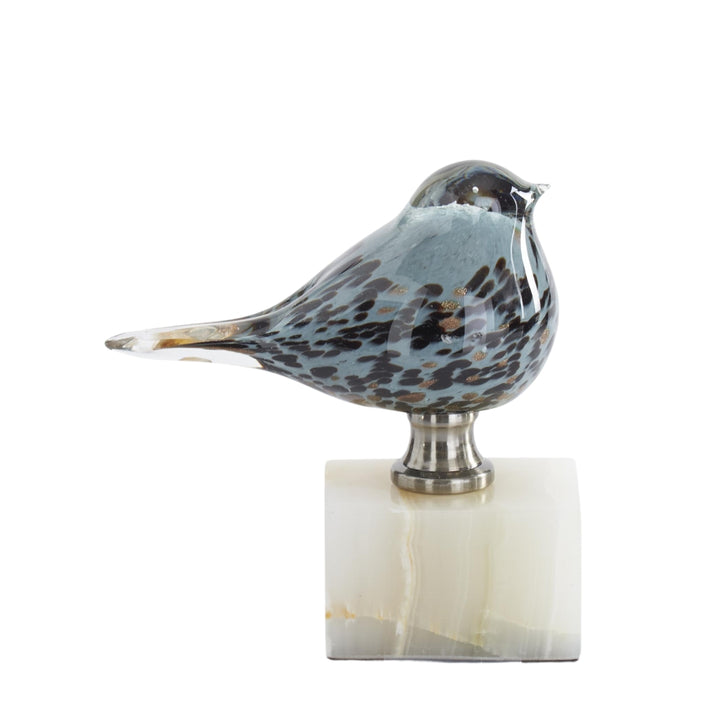 Blue Glass Birds on Stands