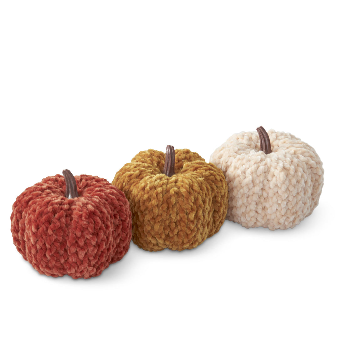 Assorted Velvet Knit Pumpkins