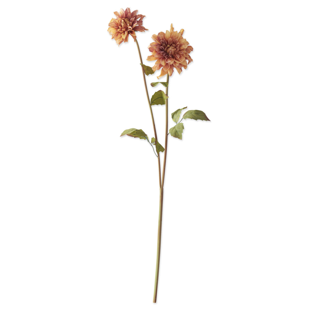 Yellow w/Purple Dahlia Double Blossom Stem