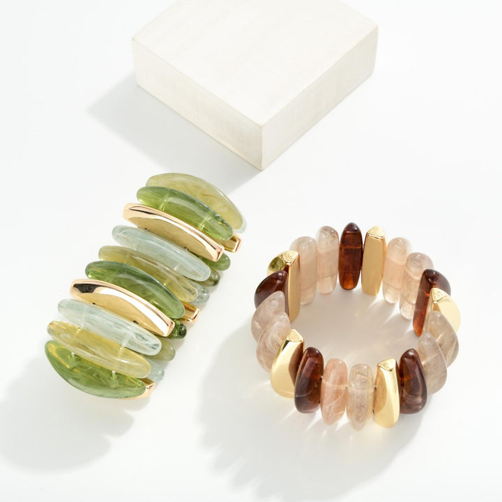 Resin Metal Tone Bangle