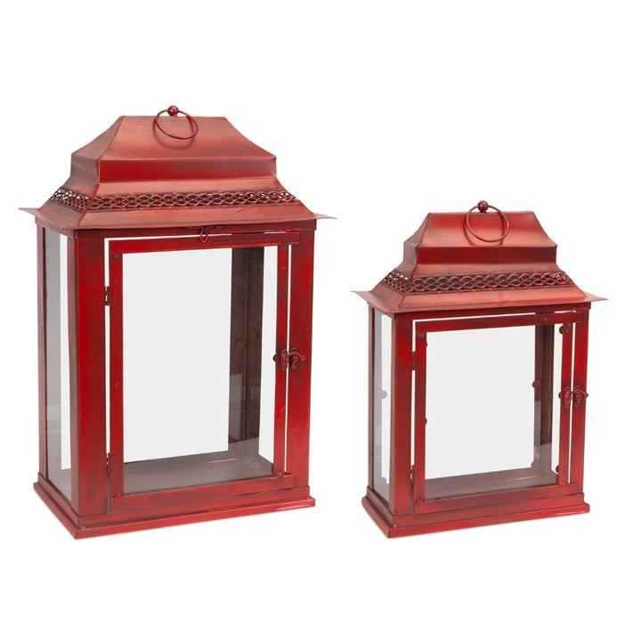 Antique Red Metal Lanterns