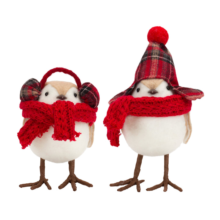Plush Birds in Scarves and Hats
