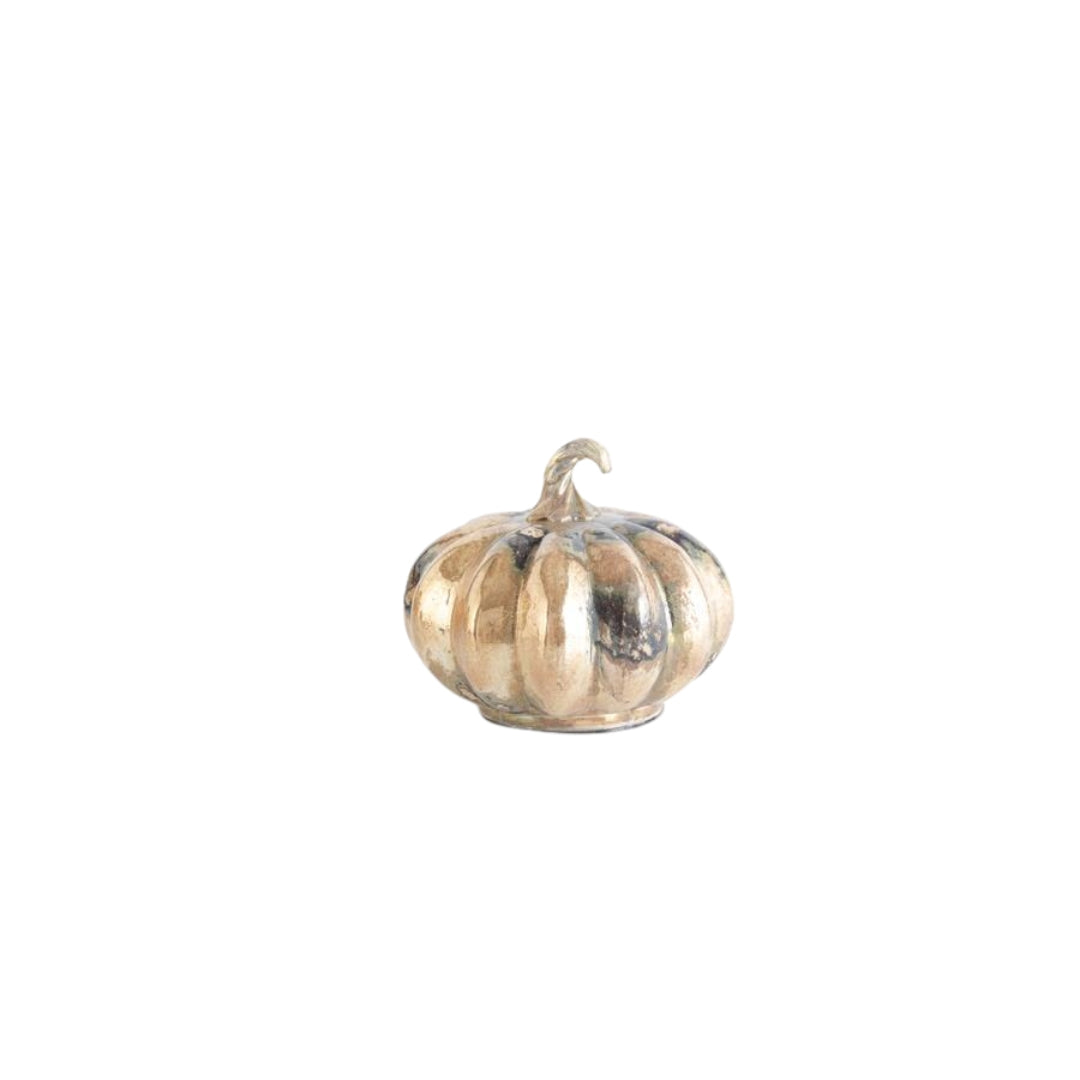 Champagne and Copper Marbled Glass Pumpkins