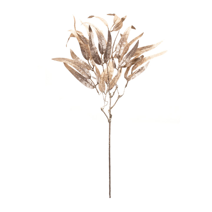 Cream and Brown Eucalyptus Leaf Spray