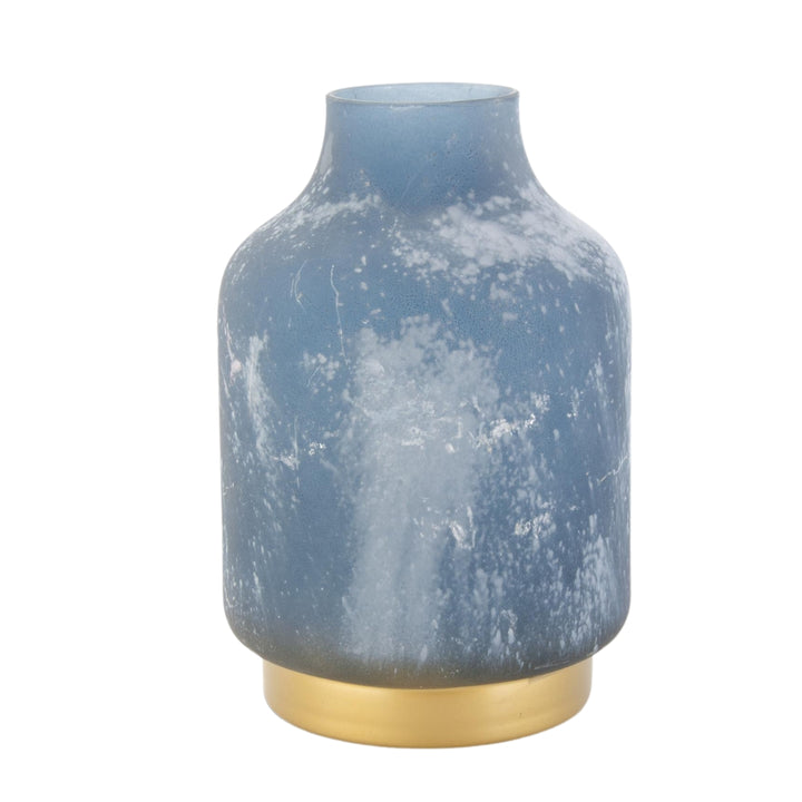 Frosted Blue Glass Containers