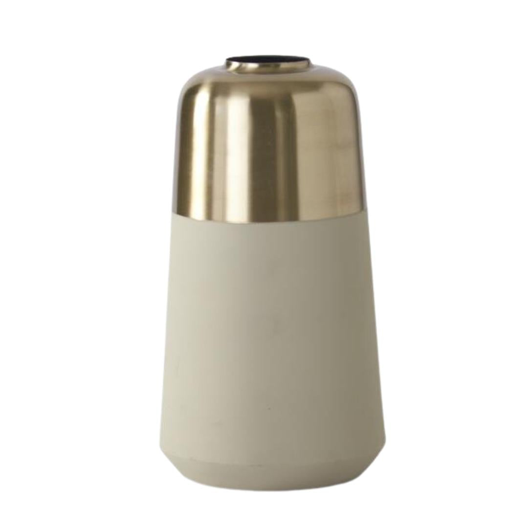 Gold & Cream Metal Vases