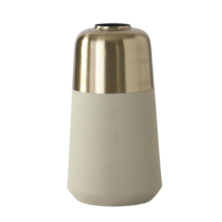 Gold & Cream Metal Vases