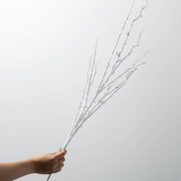 White Frosted Branch Spray