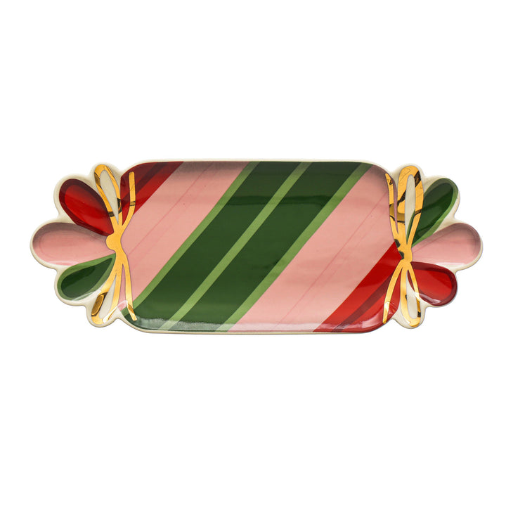 Candy Striped Candy Dish