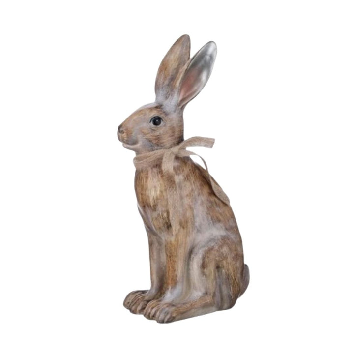 Whitewashed Brown Resin Bunny