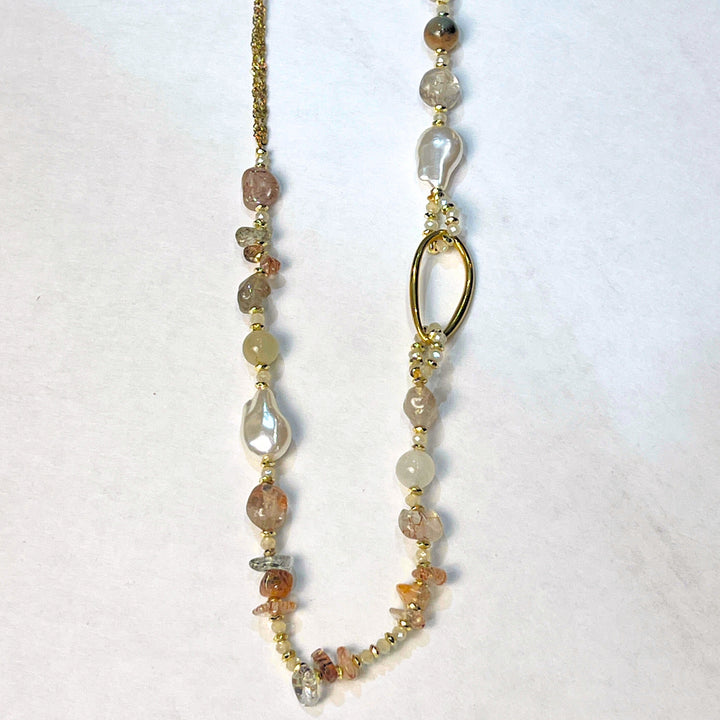 Glass Bead, Pearl, &amp; Gold Necklaces