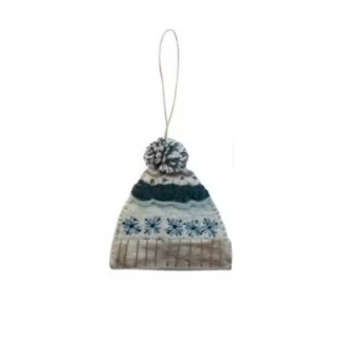 Handmade Embroidered Wool Felt Hat Shaped Ornaments
