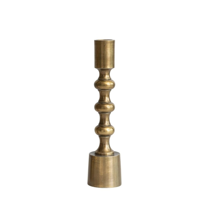 Antique Gold Cast Iron Taper Candle Holders