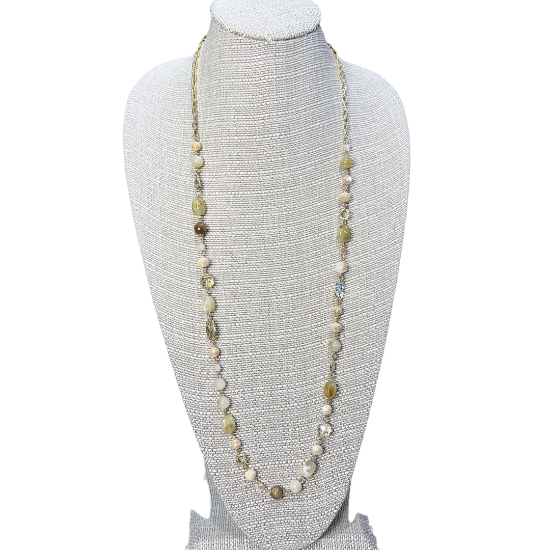 Amber Stone Beaded Necklace