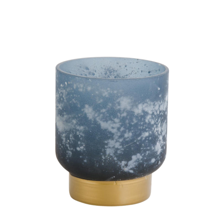 Frosted Blue Glass Containers