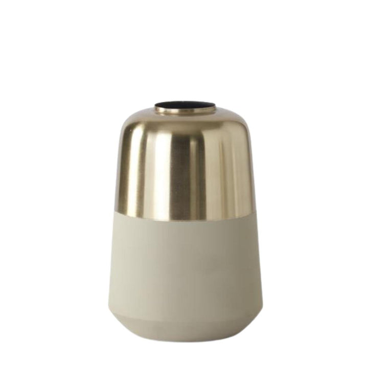 Gold & Cream Metal Vases