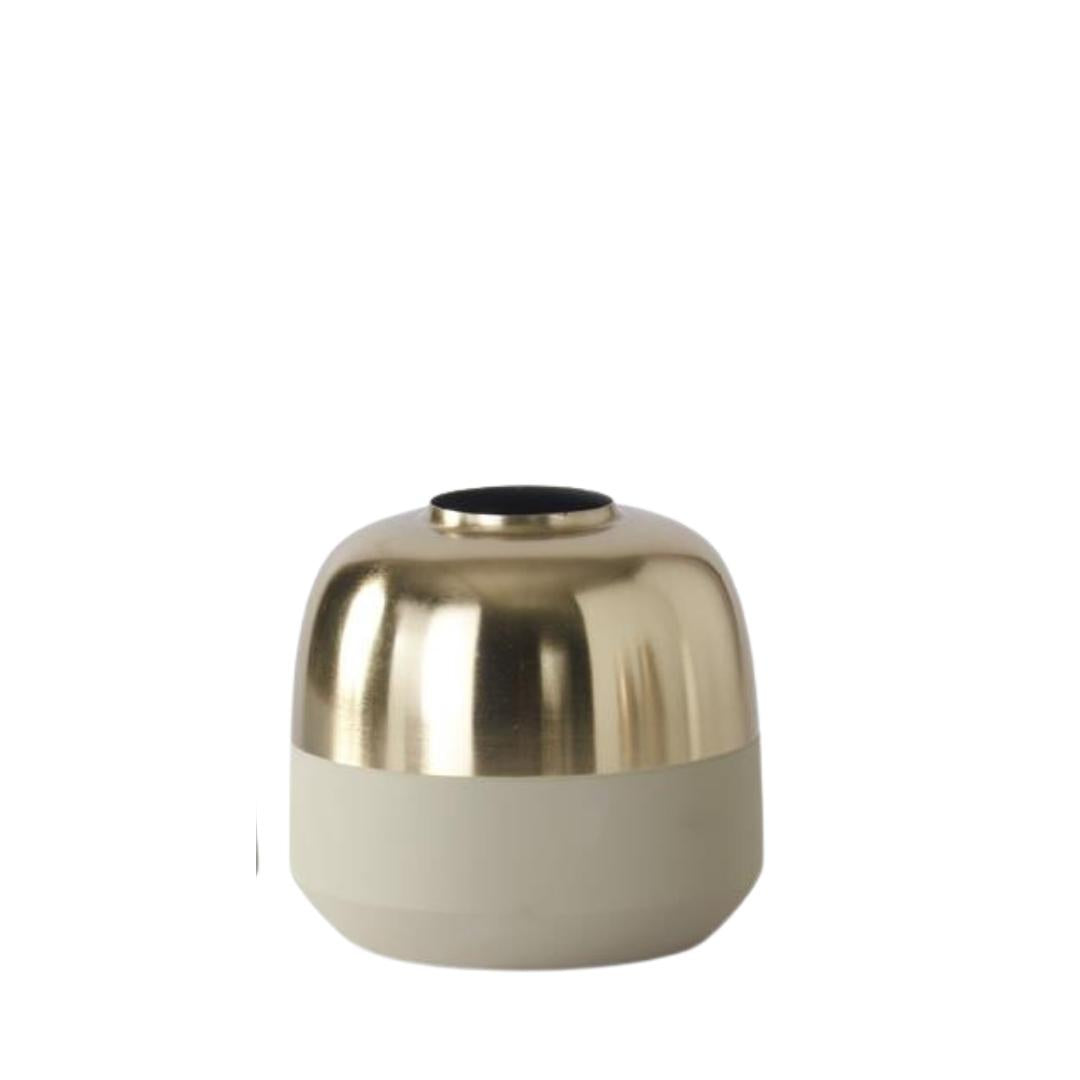 Gold & Cream Metal Vases