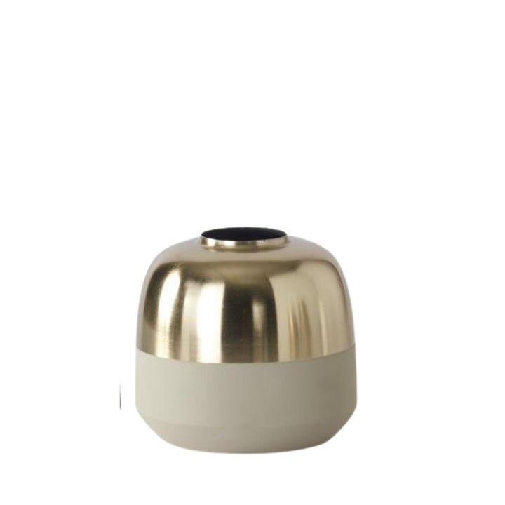 Gold & Cream Metal Vases