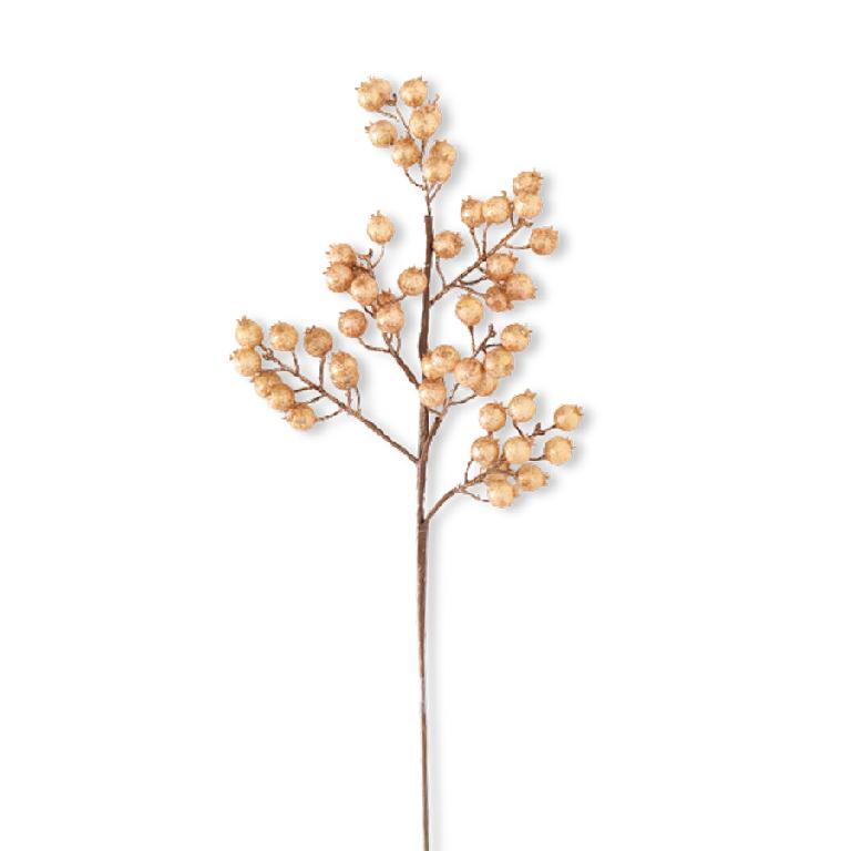 Crackle Glitter Rosehip Stem