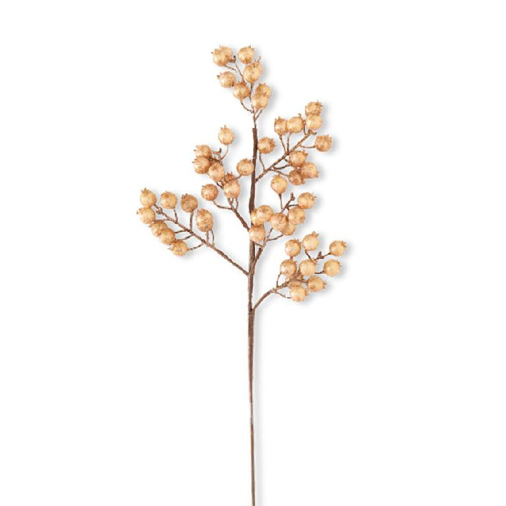 Crackle Glitter Rosehip Stem