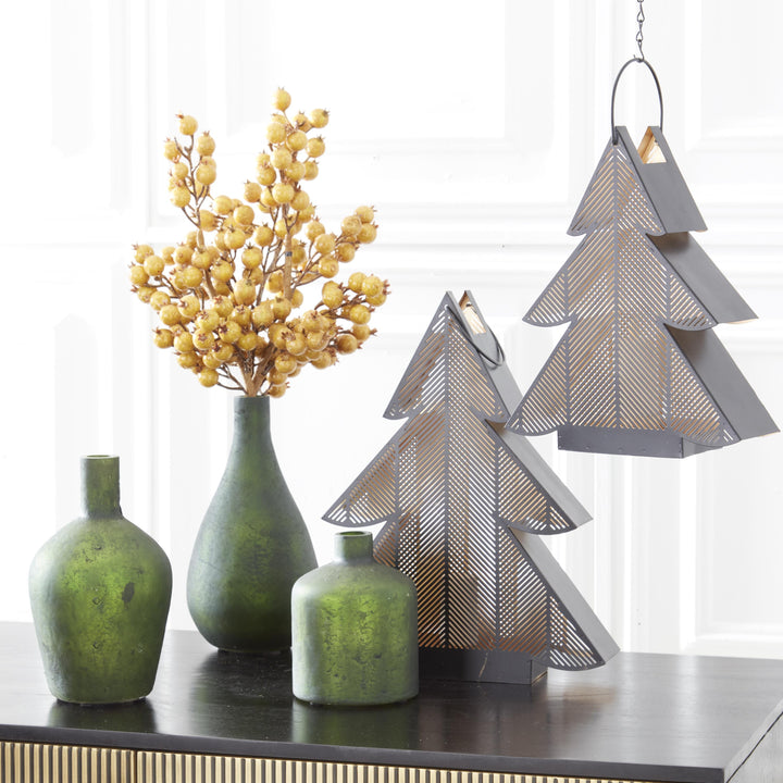 Crackle Glitter Rosehip Stem