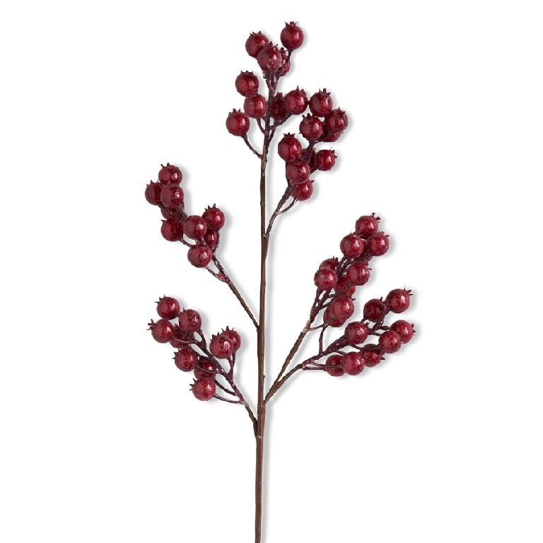 Crackle Glitter Rosehip Stem