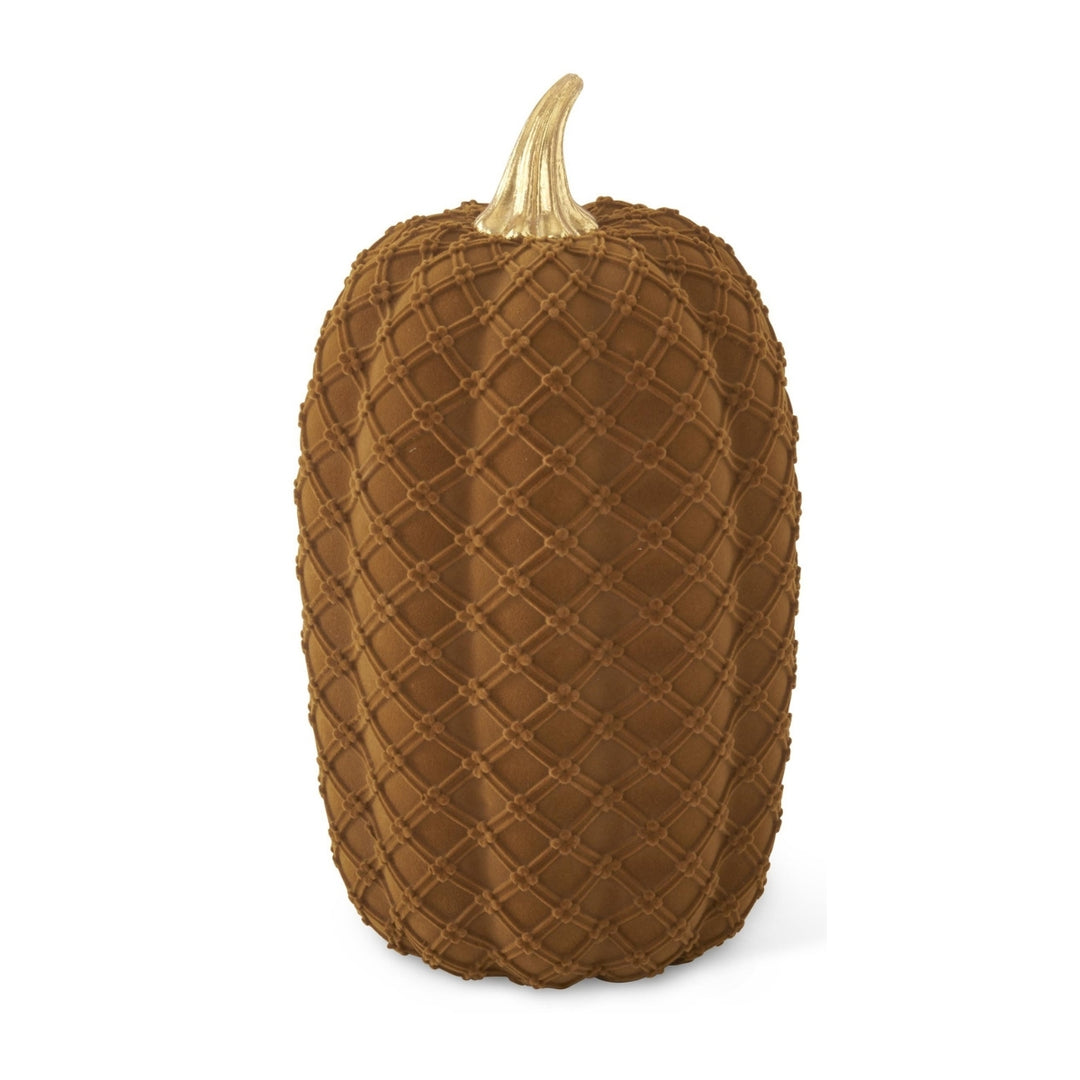 Brown Velvet Flocked Pumpkins