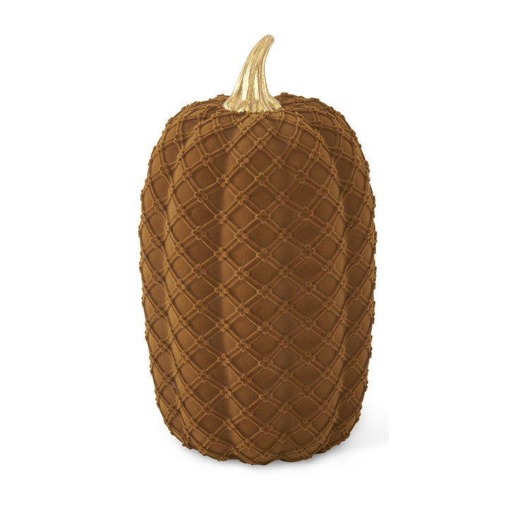 Brown Velvet Flocked Pumpkins