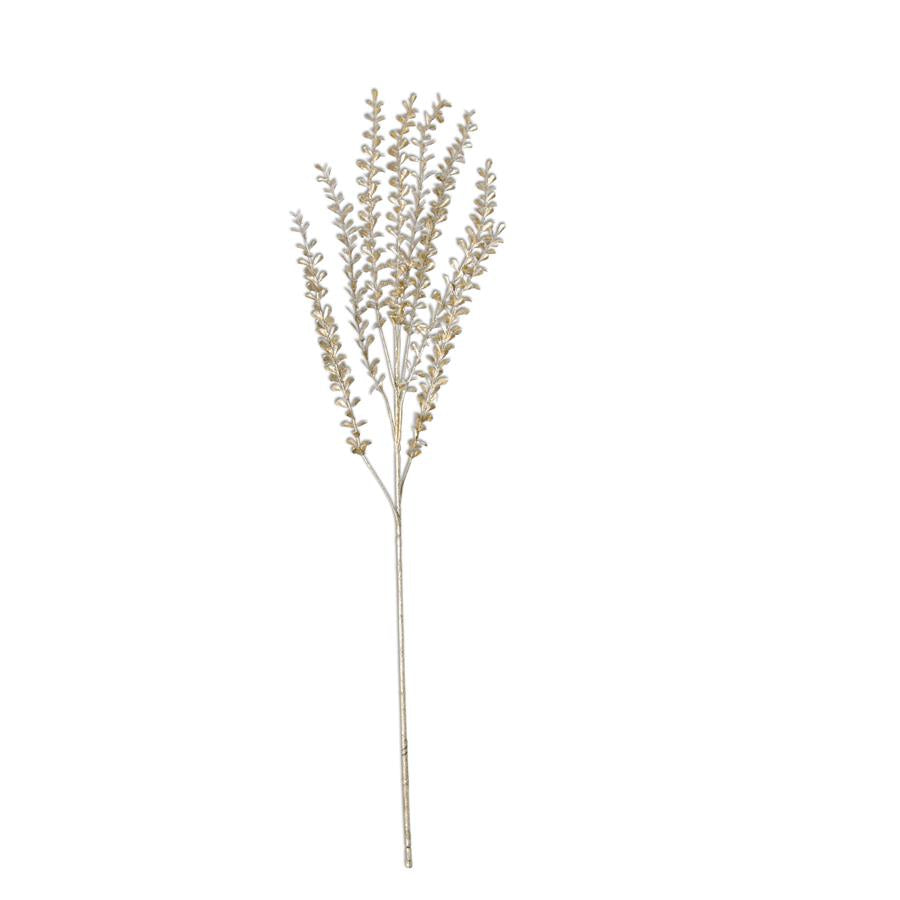 Champagne Glittered Mini Teardrop Leaf Stem