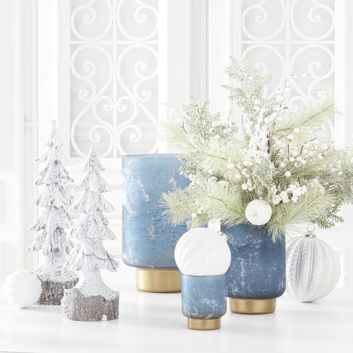 Frosted Blue Glass Containers