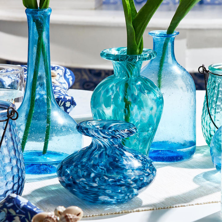 Blue Swirl Glass Bottles
