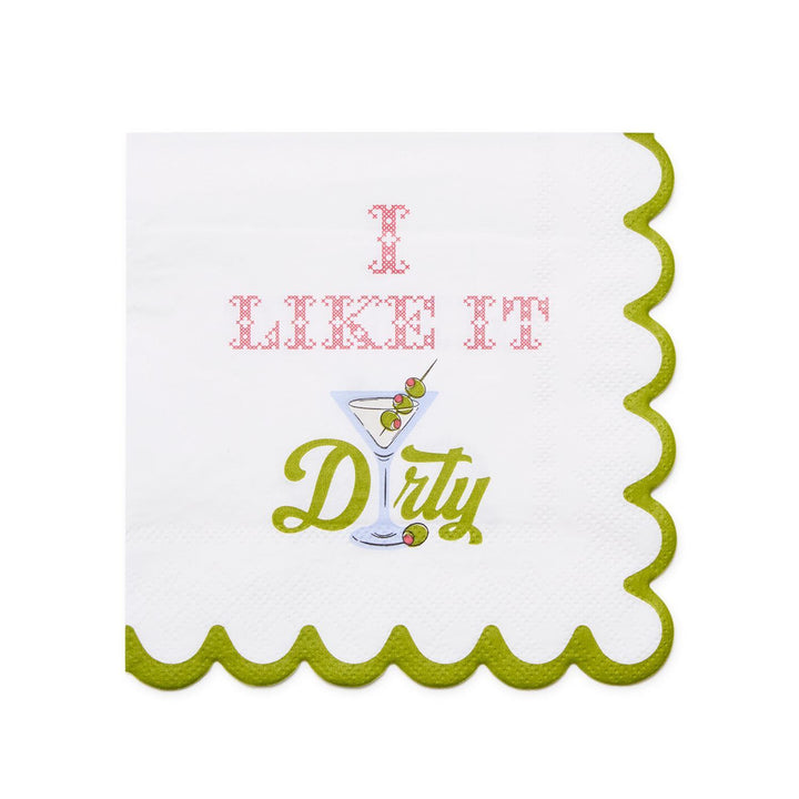 Like it Dirty Martini & Olive Paper Cocktail Napkin