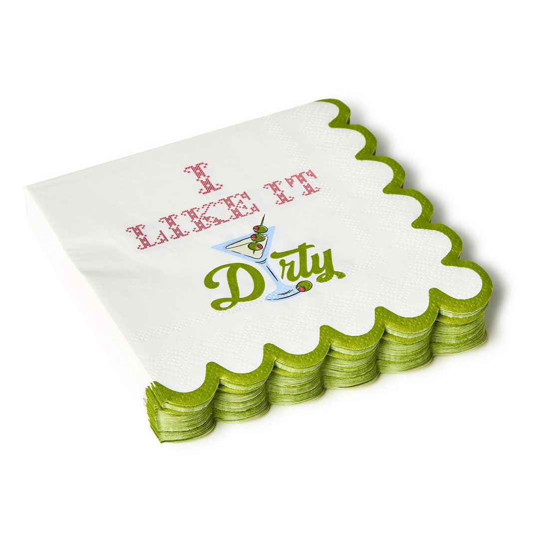 Like it Dirty Martini & Olive Paper Cocktail Napkin