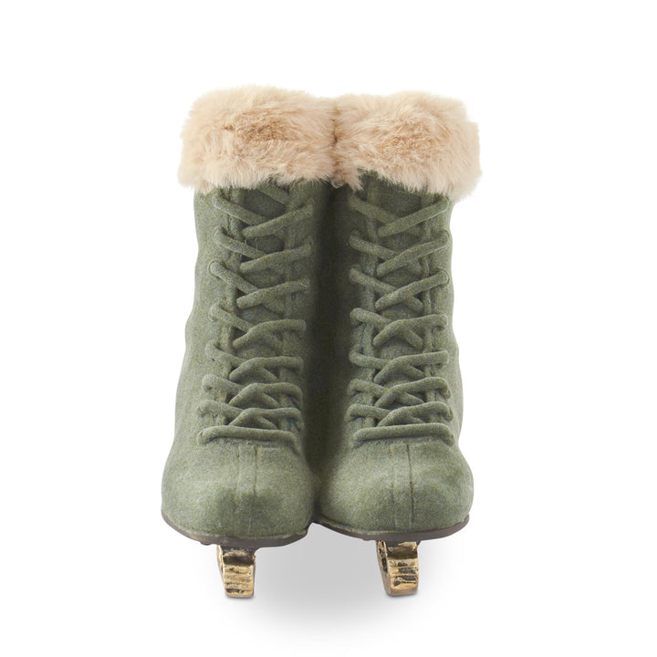 Sage Green Velvet Ice Skates