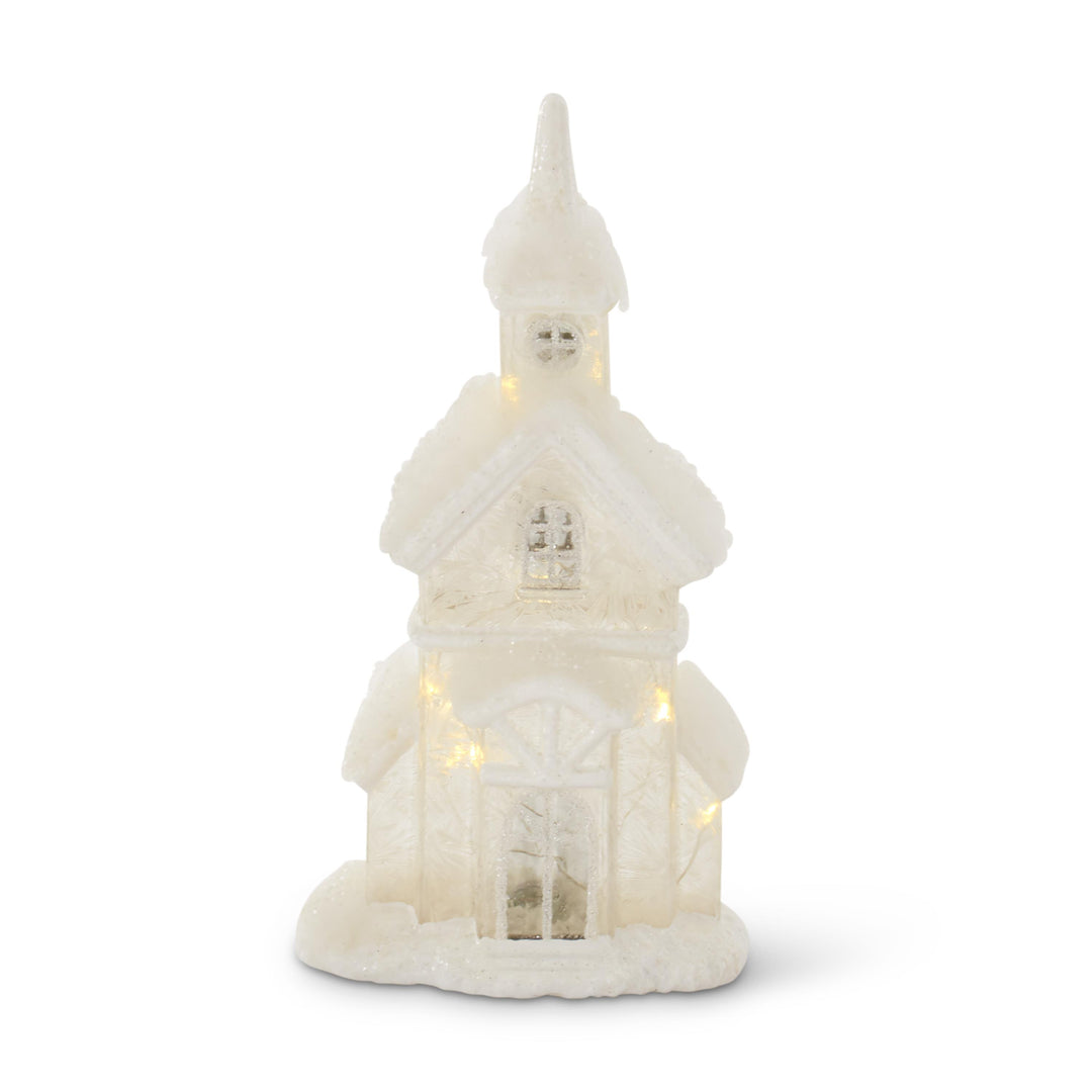 LED Glittered Frosted Glass Houses