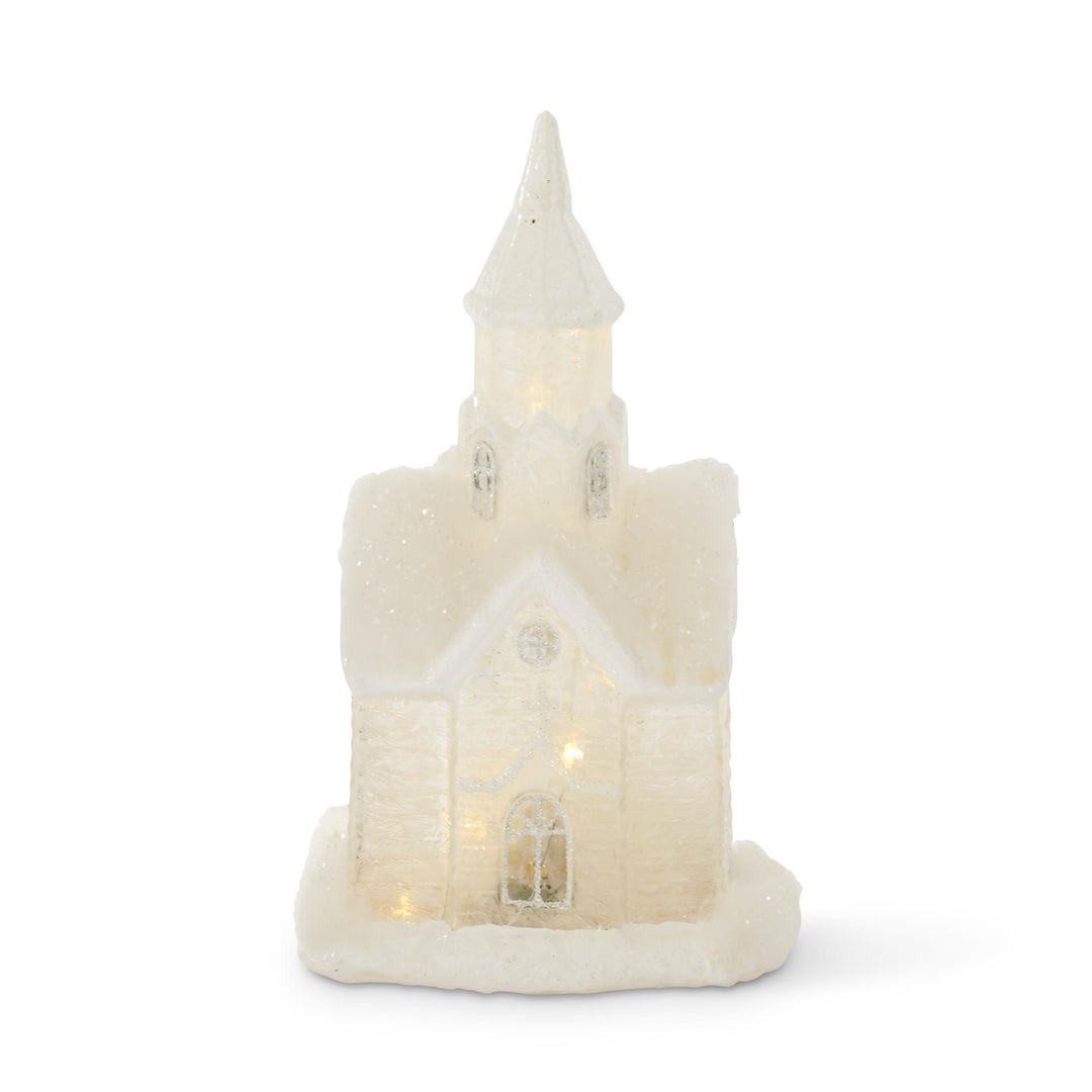 LED Glittered Frosted Glass Houses