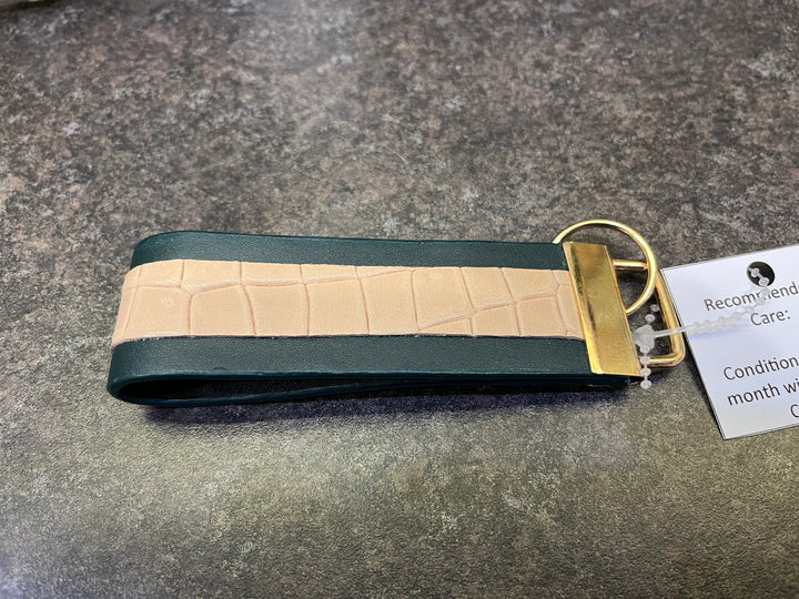 Moonlit Reflections Handmade Leather Key Fob