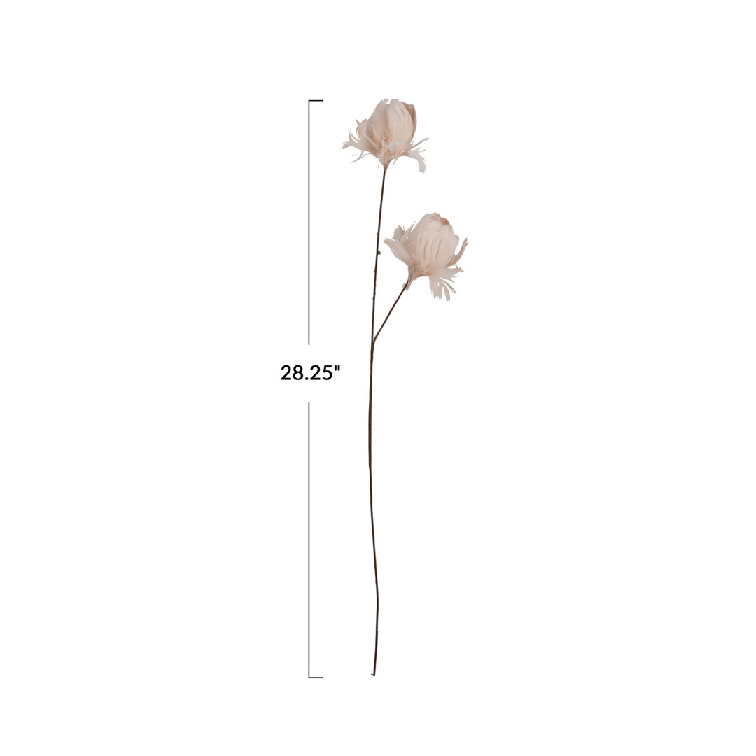Faux Feather Flower Stem