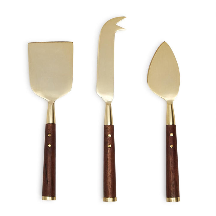 Acacia Wood Set of 3 Cheese Knives Gift Box