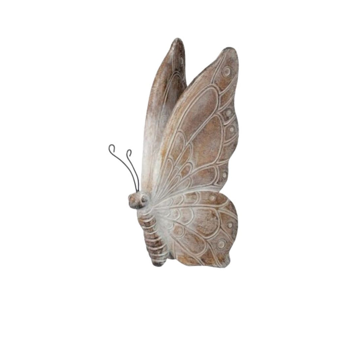 Whitewashed Metal And Resin Butterfly
