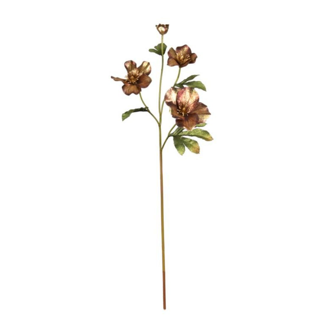 Coffee/Gold Glitter Helleborus Spray